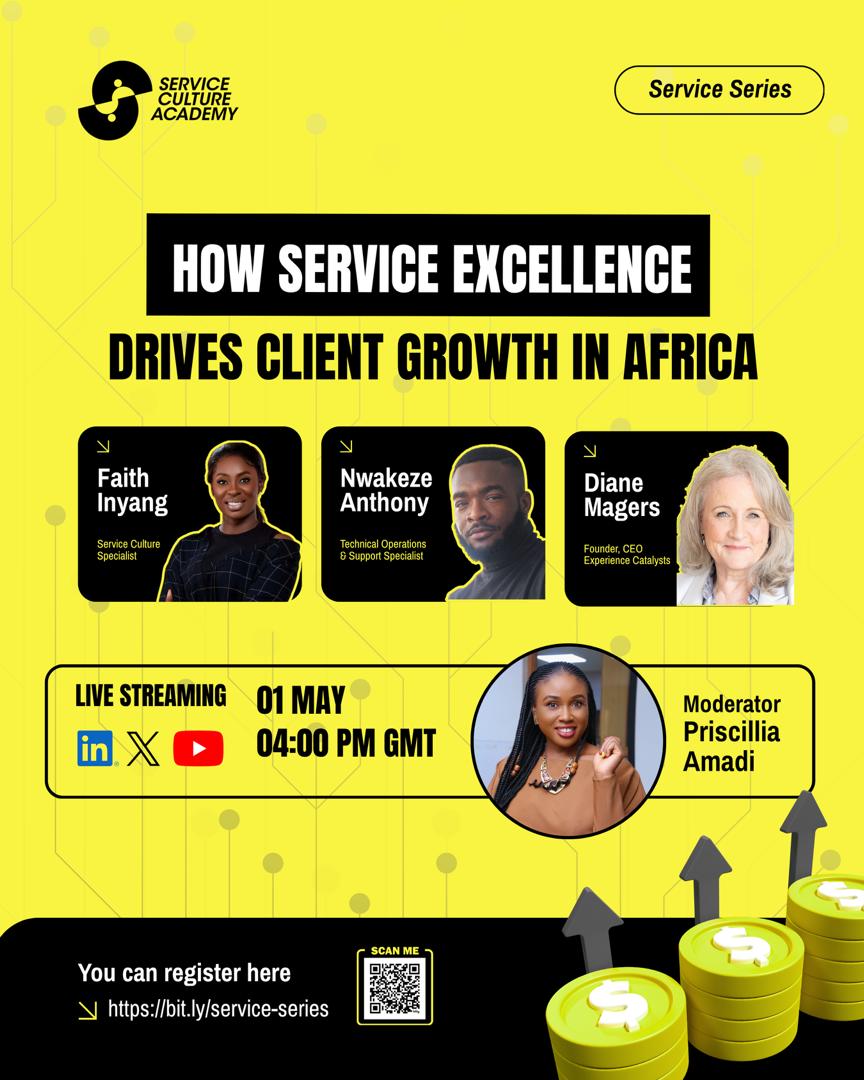 The image is a flyer that contains all the speakers on the first edition of the service series